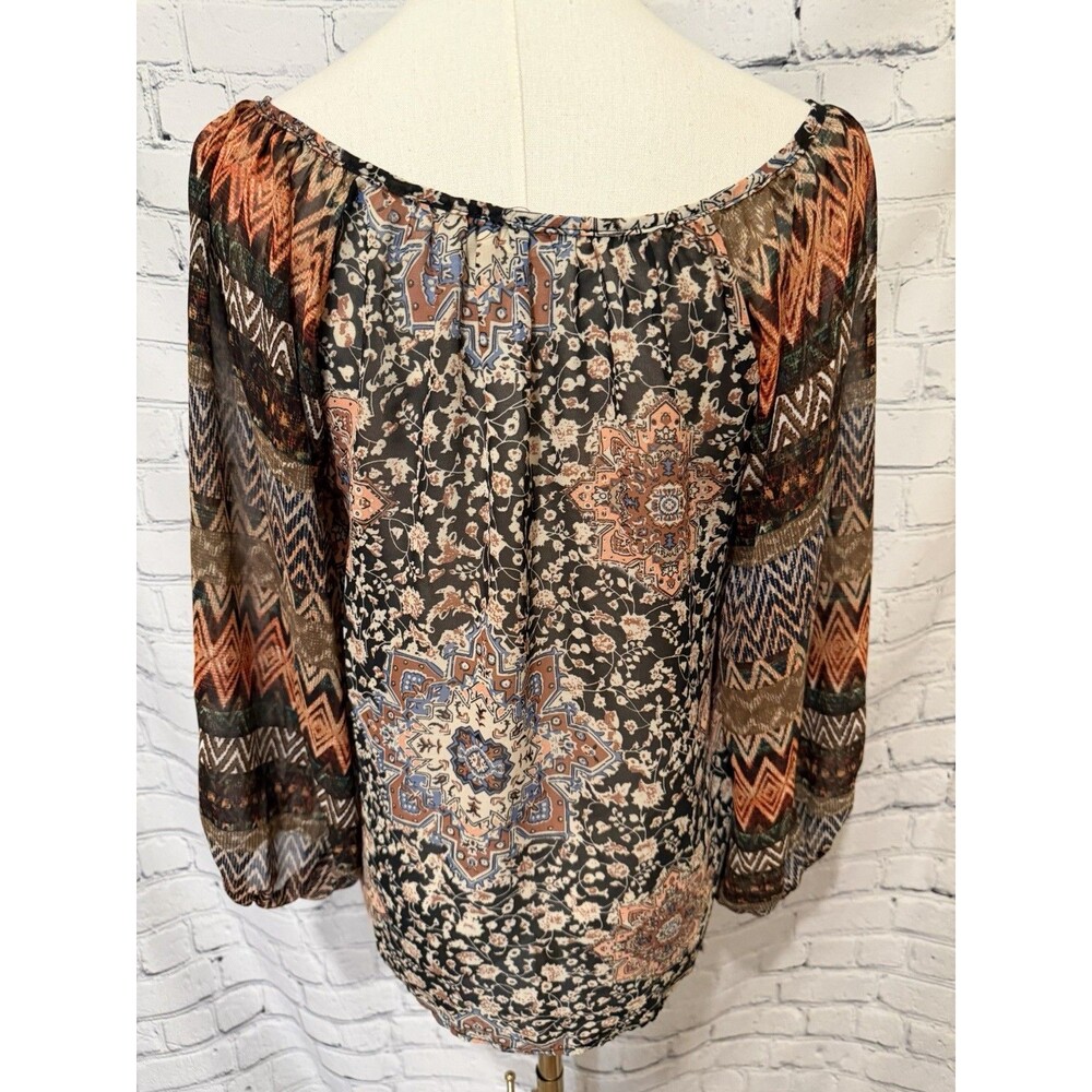 Boho Patchwork Peasant Top Womens Flowy Festival Indie Cottagecore Small